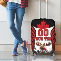 Custom Canada Hockey Luggage Cover Moose Playing Ice Hockey
