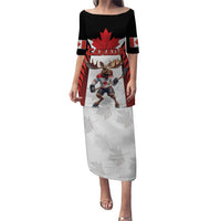 Custom Canada Hockey Puletasi Moose Playing Ice Hockey