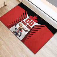 Custom Canada Hockey Rubber Doormat Moose Playing Ice Hockey