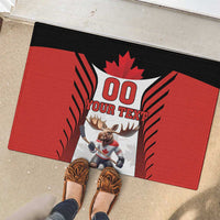 Custom Canada Hockey Rubber Doormat Moose Playing Ice Hockey