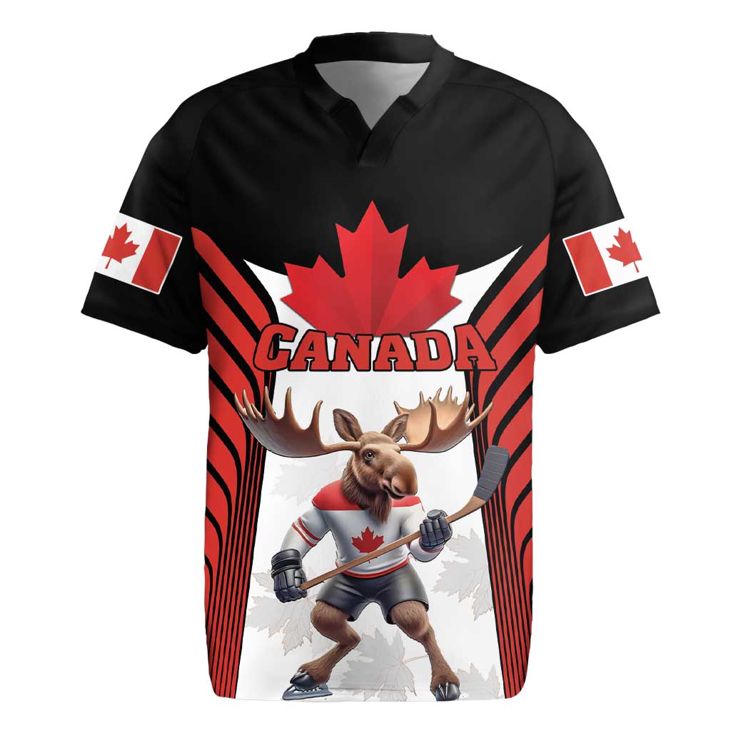 Custom Canada Hockey Rugby Jersey Moose Playing Ice Hockey