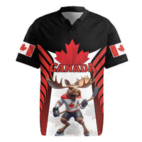 Custom Canada Hockey Rugby Jersey Moose Playing Ice Hockey