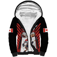 Custom Canada Hockey Sherpa Hoodie Moose Playing Ice Hockey