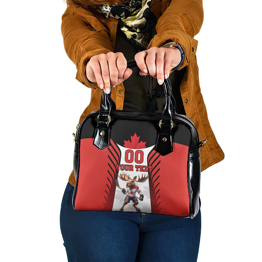 Custom Canada Hockey Shoulder Handbag Moose Playing Ice Hockey