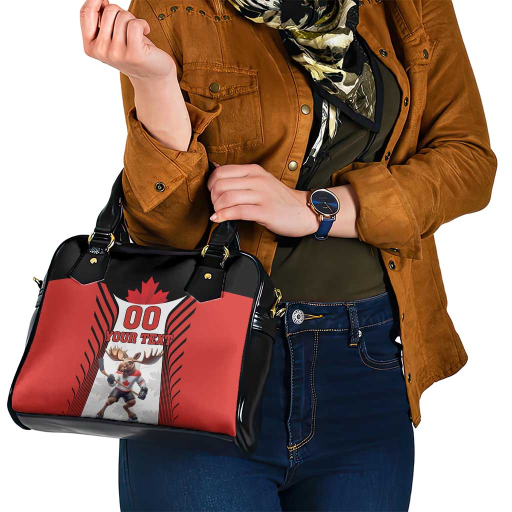 Custom Canada Hockey Shoulder Handbag Moose Playing Ice Hockey