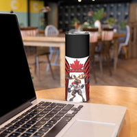 Custom Canada Hockey Skinny Tumbler Moose Playing Ice Hockey