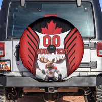 Custom Canada Hockey Spare Tire Cover Moose Playing Ice Hockey