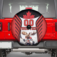 Custom Canada Hockey Spare Tire Cover Moose Playing Ice Hockey