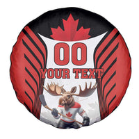 Custom Canada Hockey Spare Tire Cover Moose Playing Ice Hockey