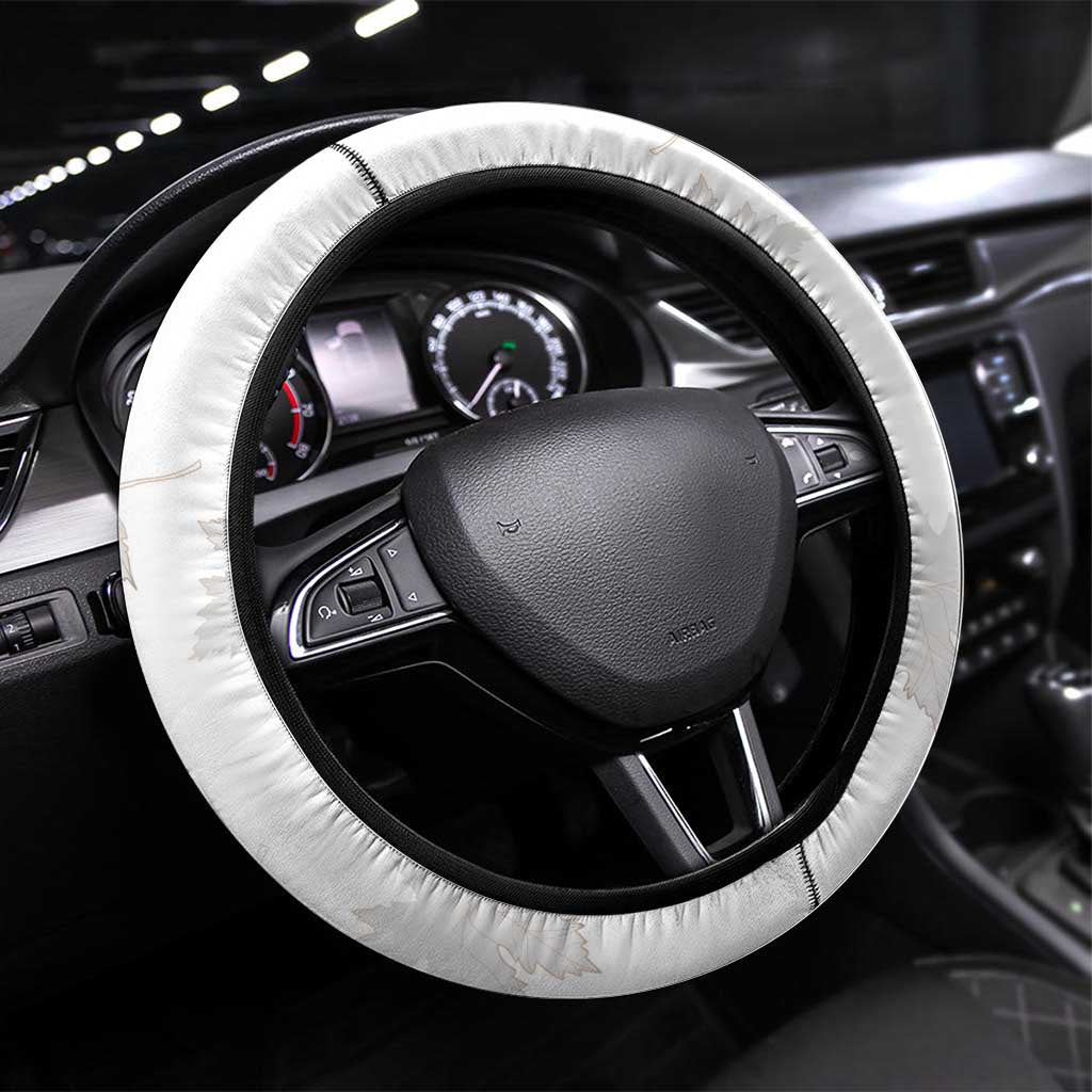 Canada Hockey Steering Wheel Cover Moose Playing Ice Hockey