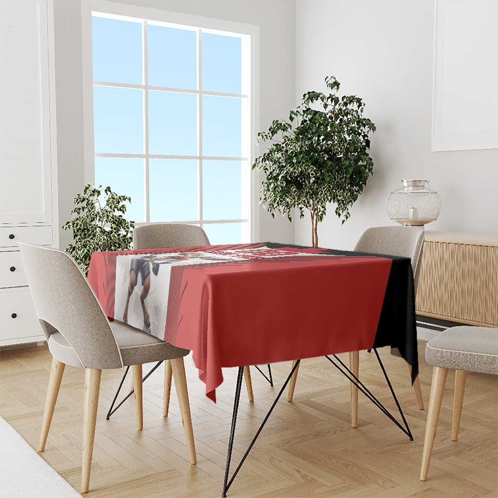 Custom Canada Hockey Tablecloth Moose Playing Ice Hockey