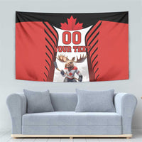 Custom Canada Hockey Tapestry Moose Playing Ice Hockey