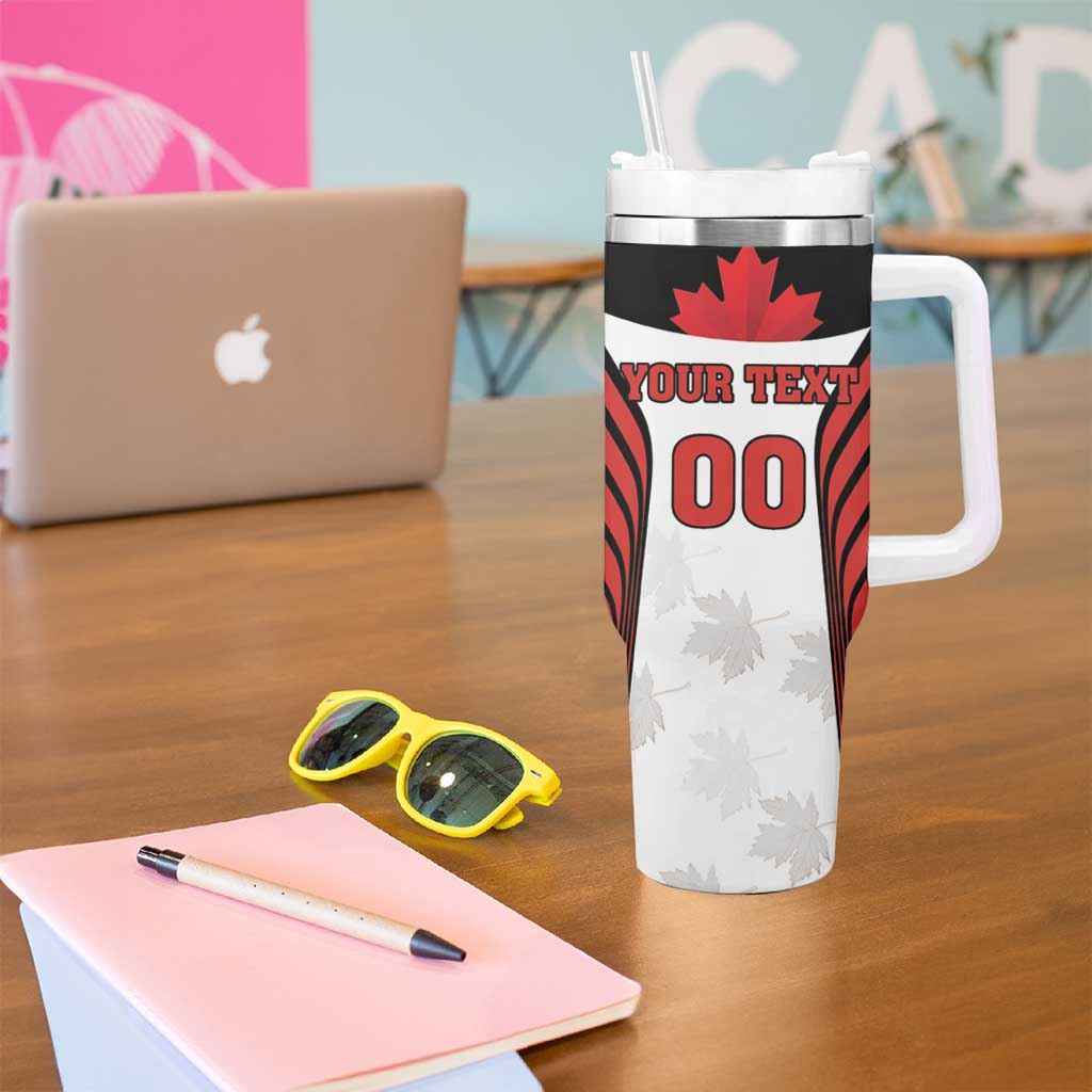 Custom Canada Hockey Tumbler With Handle Moose Playing Ice Hockey