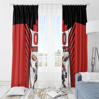 Custom Canada Hockey Window Curtain Moose Playing Ice Hockey