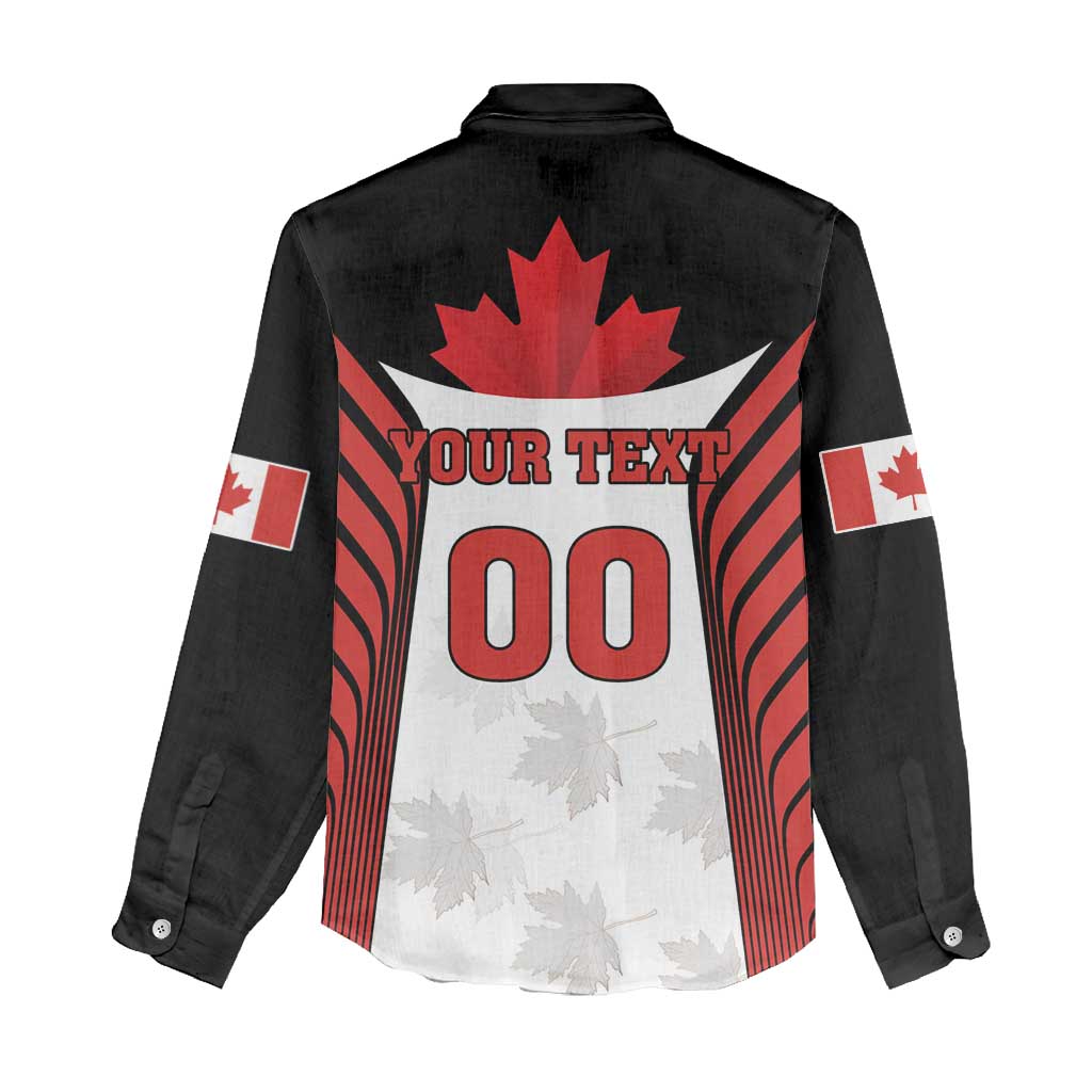 Custom Canada Hockey Women Casual Shirt Moose Playing Ice Hockey