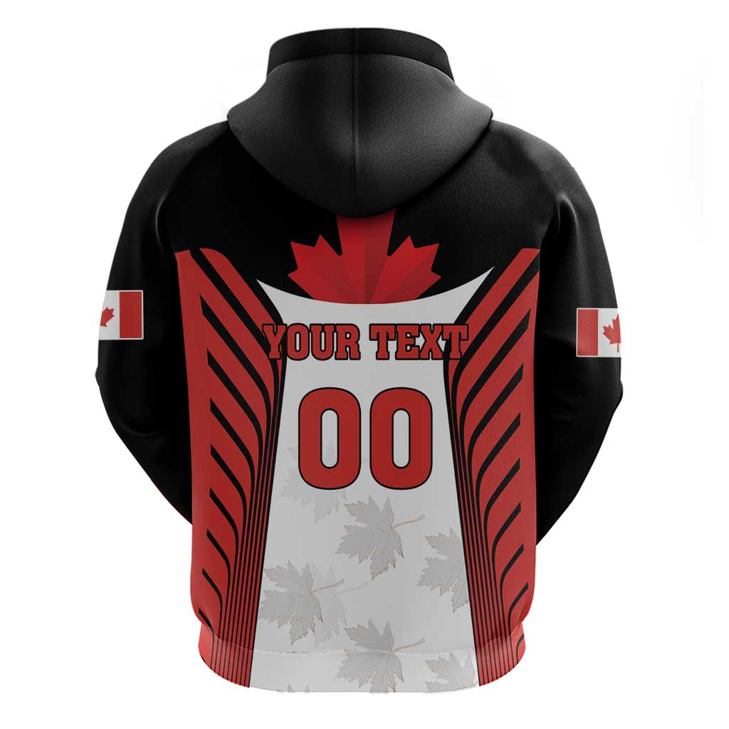 Custom Canada Hockey Zip Hoodie Moose Playing Ice Hockey