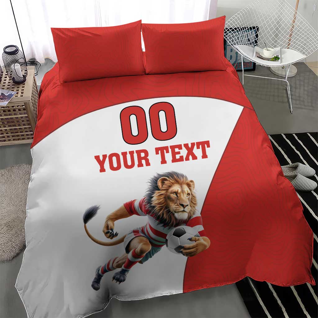 Custom England Football Bedding Set Lion Mascot Sporty Version