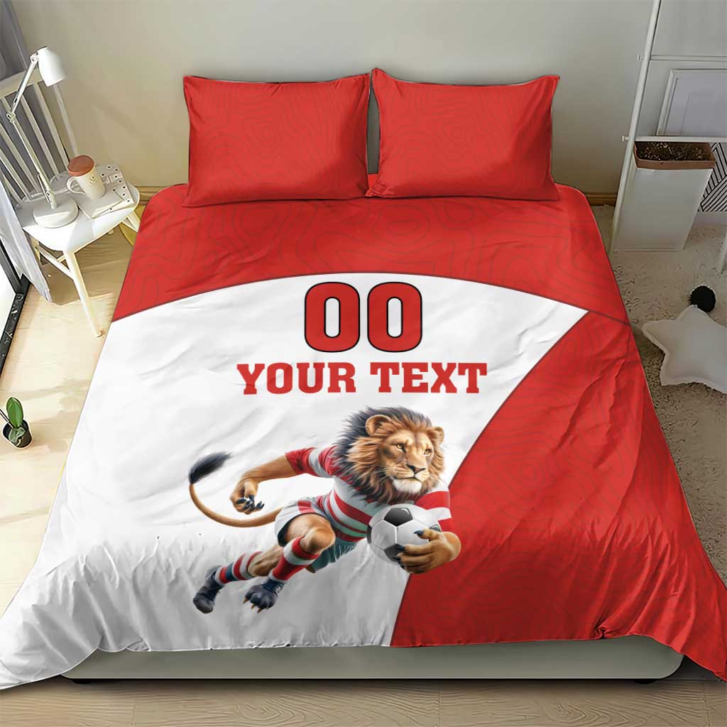 Custom England Football Bedding Set Lion Mascot Sporty Version