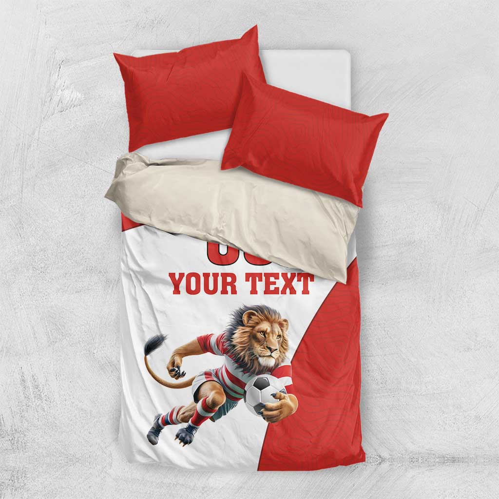 Custom England Football Bedding Set Lion Mascot Sporty Version