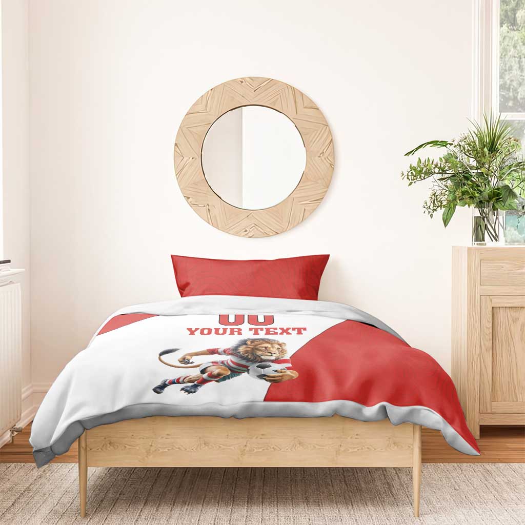 Custom England Football Bedding Set Lion Mascot Sporty Version