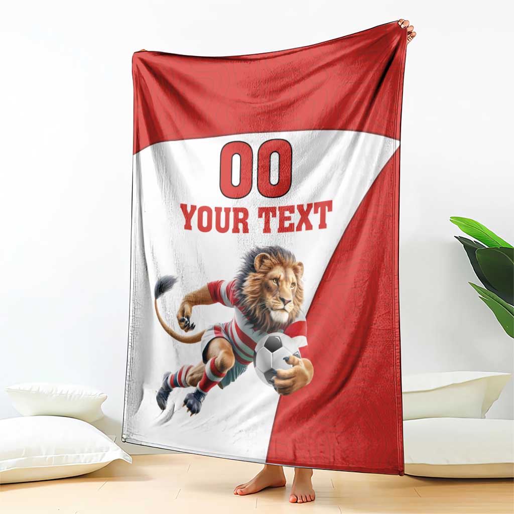Custom England Football Blanket Lion Mascot Sporty Version