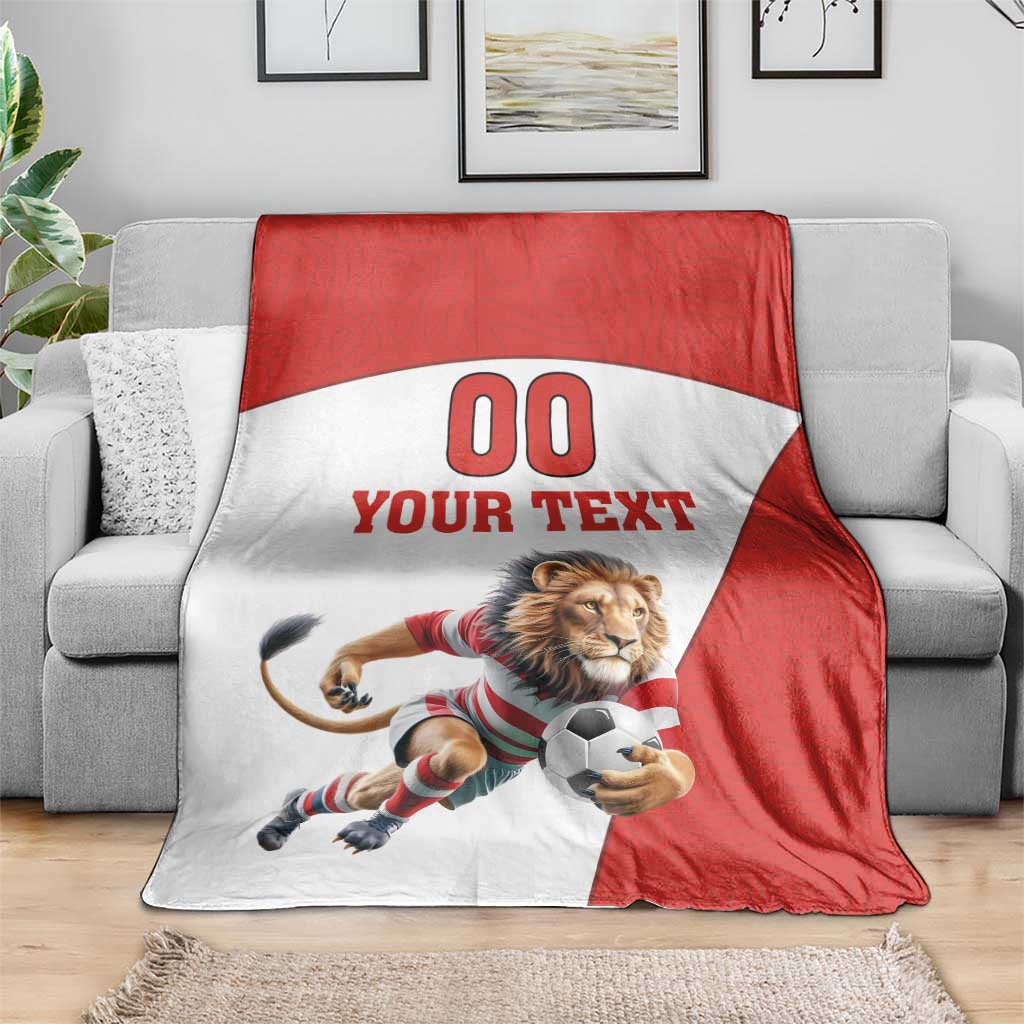 Custom England Football Blanket Lion Mascot Sporty Version