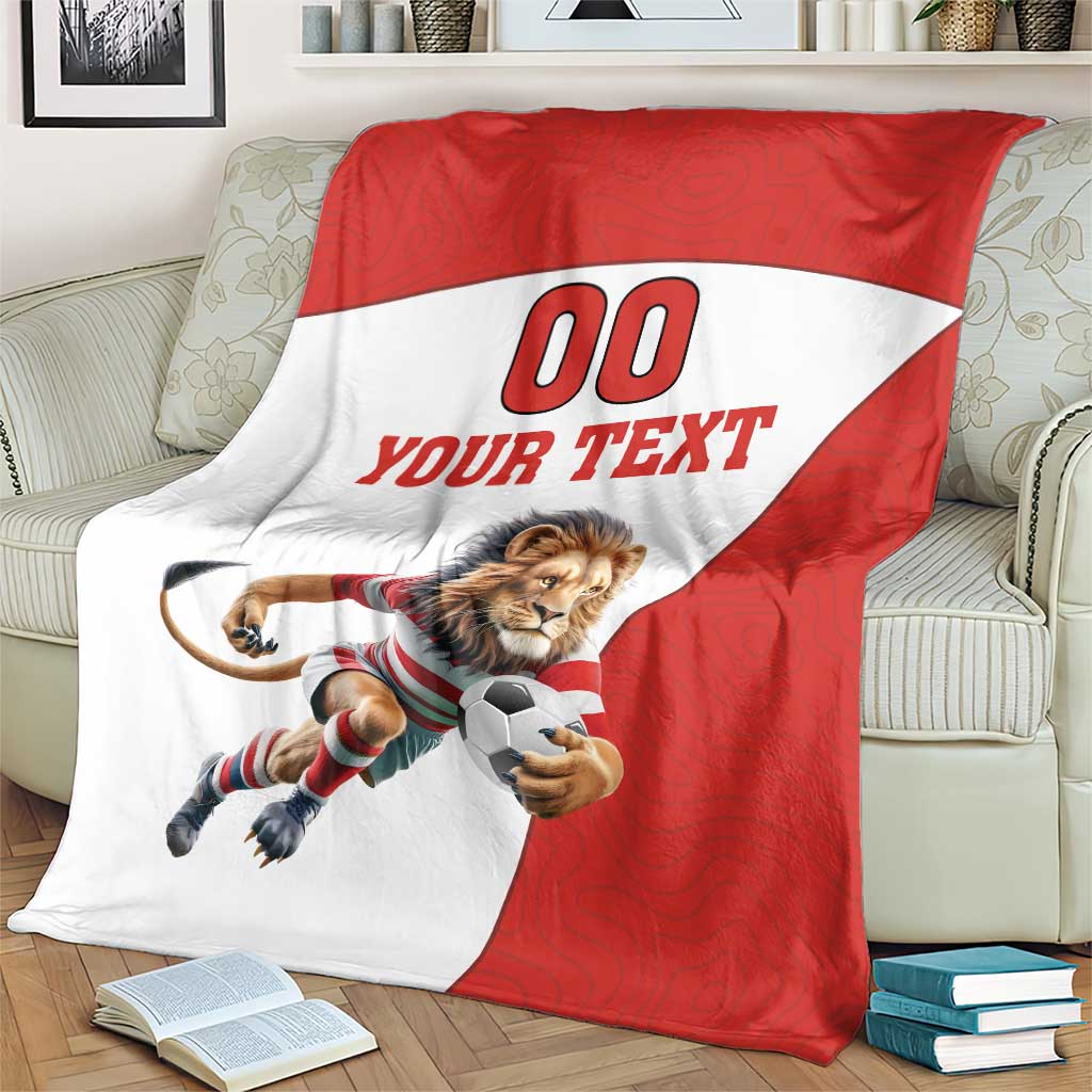 Custom England Football Blanket Lion Mascot Sporty Version