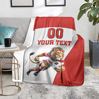 Custom England Football Blanket Lion Mascot Sporty Version