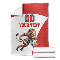 Custom England Football Blanket Lion Mascot Sporty Version