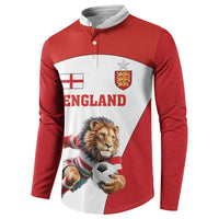 Custom England Football Button Sweatshirt Lion Mascot Sporty Version