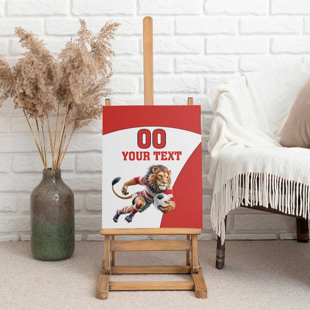 Custom England Football Canvas Wall Art Lion Mascot Sporty Version