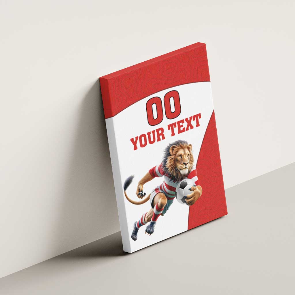 Custom England Football Canvas Wall Art Lion Mascot Sporty Version