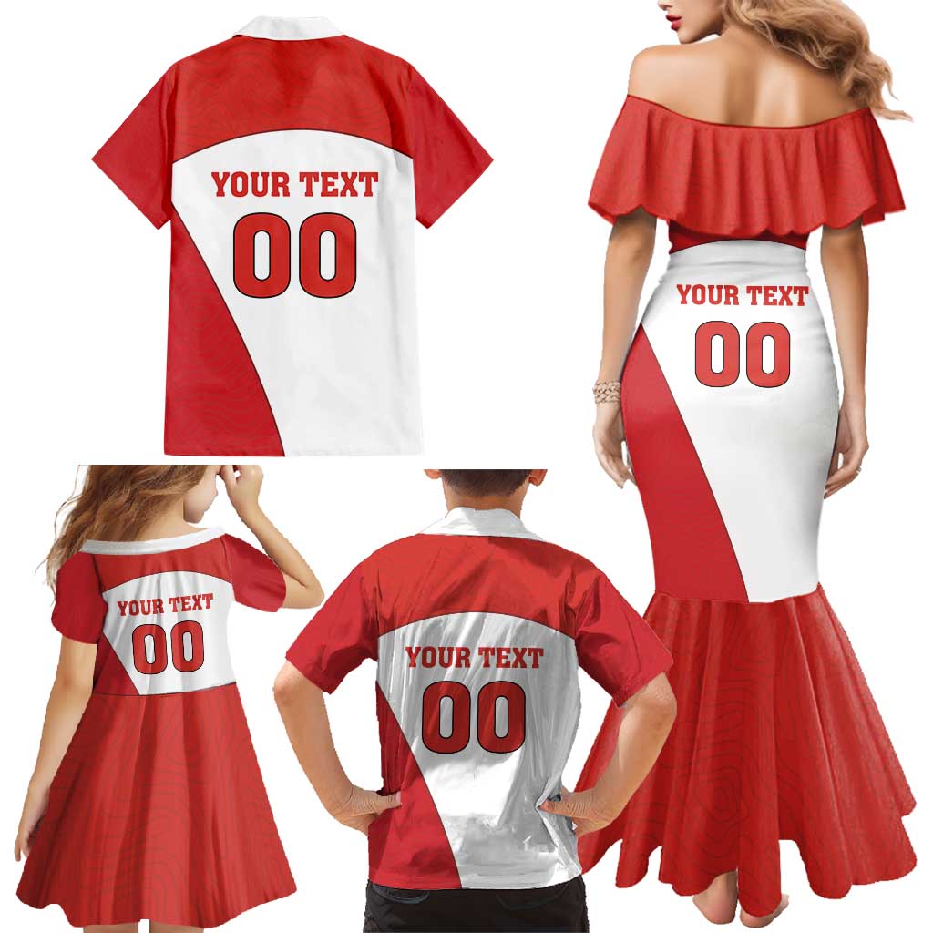 Custom England Football Family Matching Mermaid Dress and Hawaiian Shirt Lion Mascot Sporty Version
