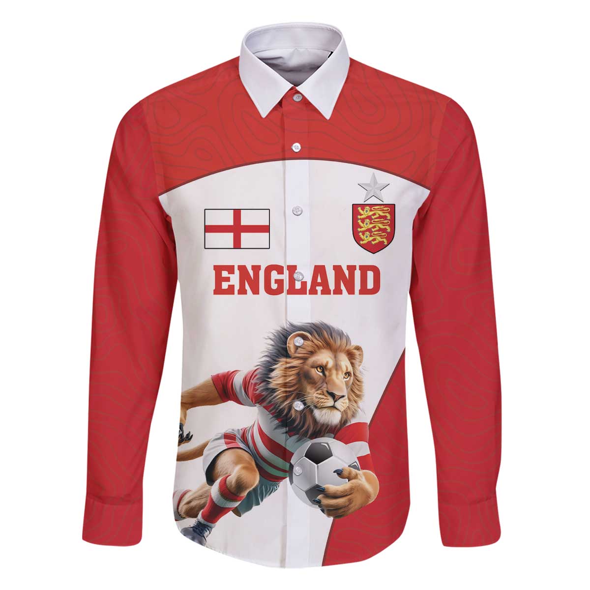 Custom England Football Family Matching Off The Shoulder Long Sleeve Dress and Hawaiian Shirt Lion Mascot Sporty Version