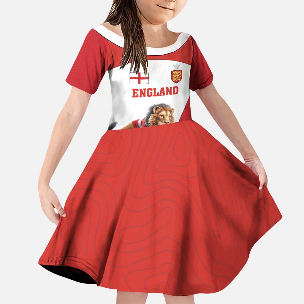 Custom England Football Family Matching Puletasi and Hawaiian Shirt Lion Mascot Sporty Version