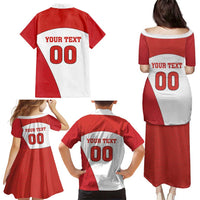 Custom England Football Family Matching Puletasi and Hawaiian Shirt Lion Mascot Sporty Version