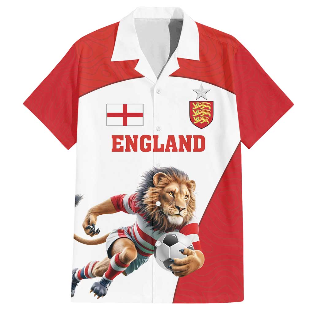 Custom England Football Family Matching Puletasi and Hawaiian Shirt Lion Mascot Sporty Version