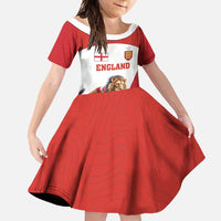Custom England Football Family Matching Summer Maxi Dress and Hawaiian Shirt Lion Mascot Sporty Version