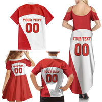 Custom England Football Family Matching Summer Maxi Dress and Hawaiian Shirt Lion Mascot Sporty Version