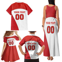 Custom England Football Family Matching Tank Maxi Dress and Hawaiian Shirt Lion Mascot Sporty Version