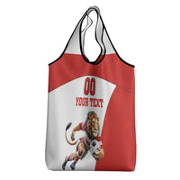 Custom England Football Grocery Bag Lion Mascot Sporty Version