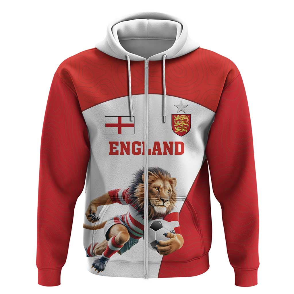 Custom England Football Hoodie Lion Mascot Sporty Version