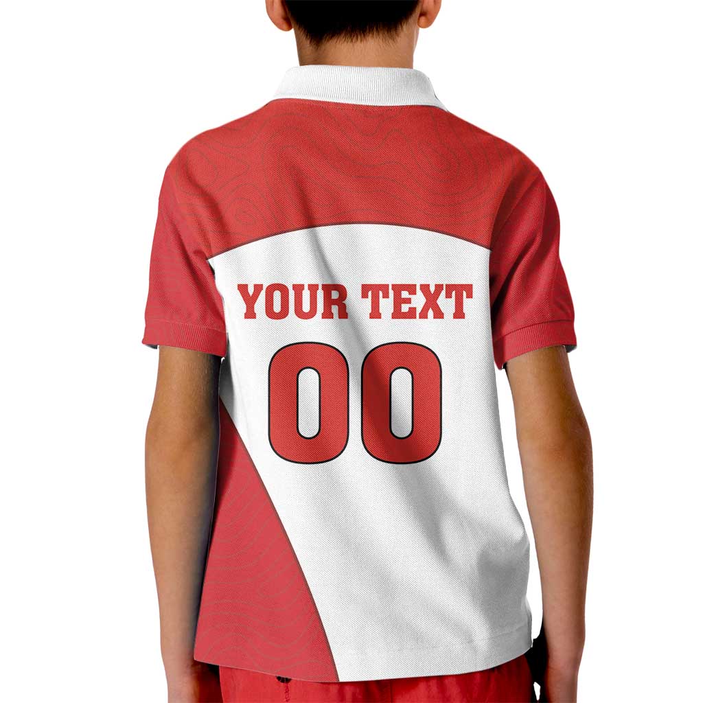 Custom England Football Kid Polo Shirt Lion Mascot Sporty Version