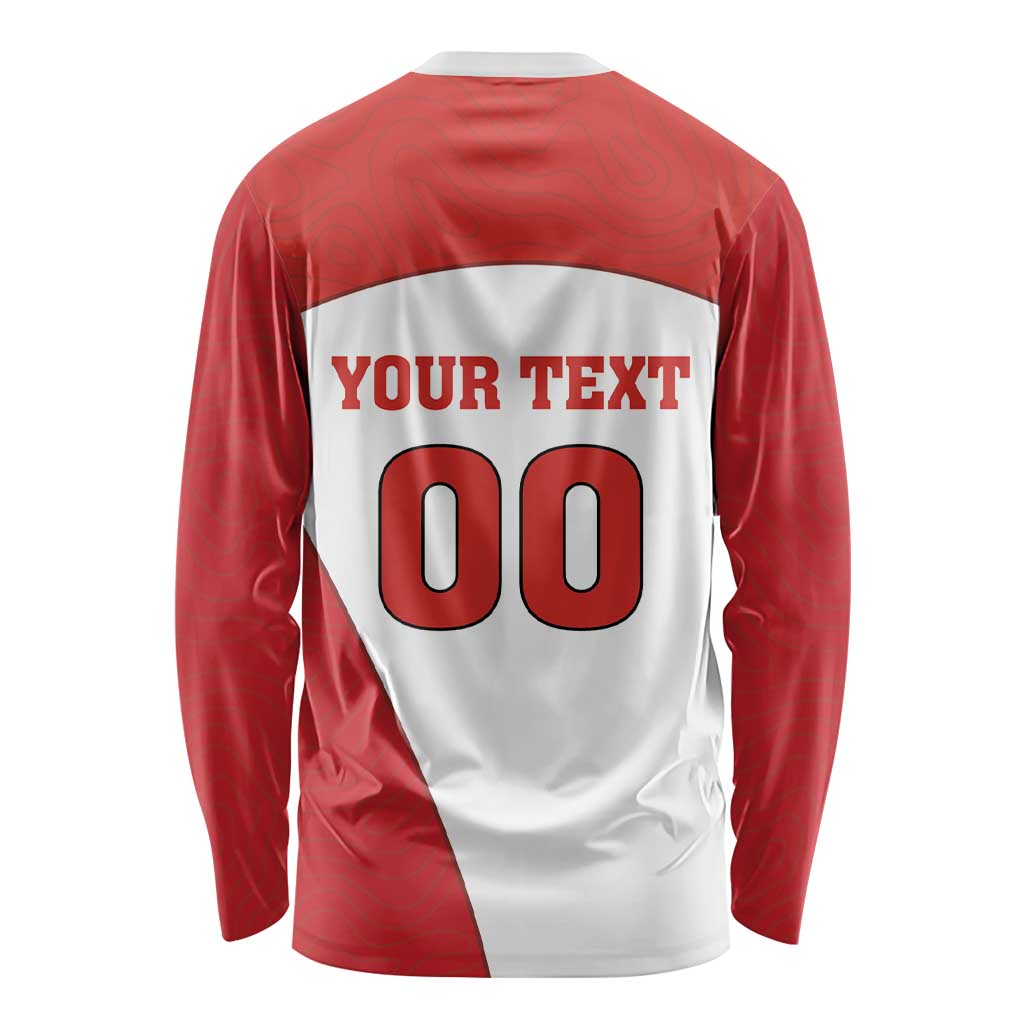 Custom England Football Long Sleeve Shirt Lion Mascot Sporty Version