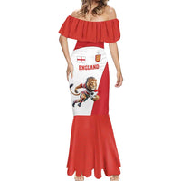 Custom England Football Mermaid Dress Lion Mascot Sporty Version