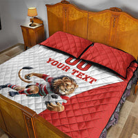 Custom England Football Quilt Bed Set Lion Mascot Sporty Version