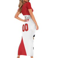 Custom England Football Short Sleeve Bodycon Dress Lion Mascot Sporty Version