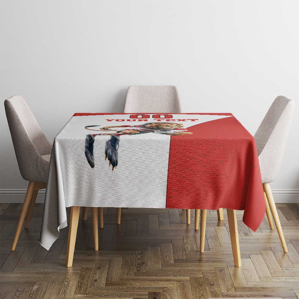 Custom England Football Tablecloth Lion Mascot Sporty Version