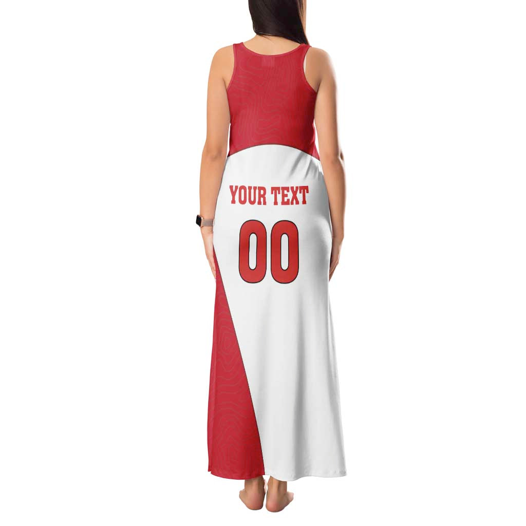 Custom England Football Tank Maxi Dress Lion Mascot Sporty Version