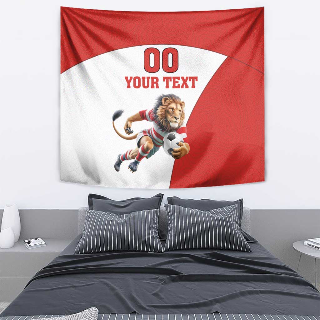 Custom England Football Tapestry Lion Mascot Sporty Version